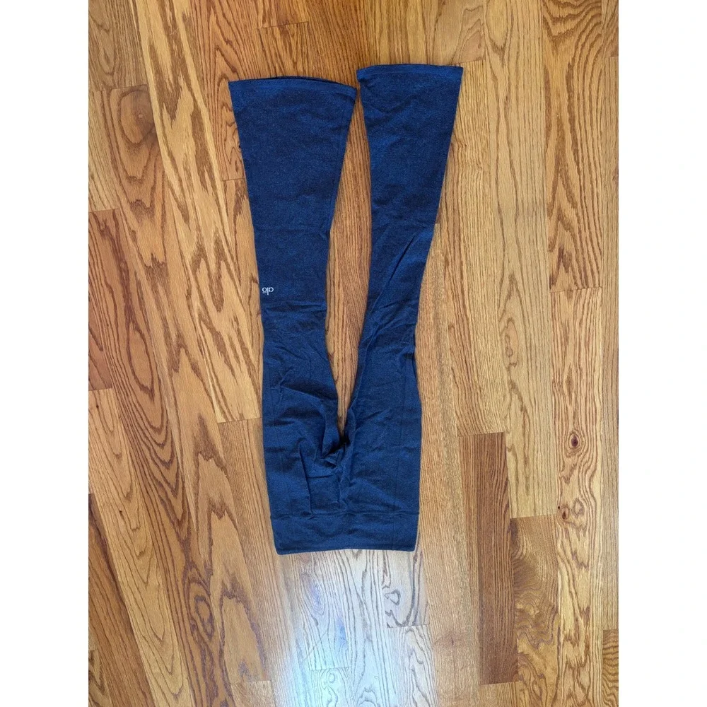 Alo Yoga High Waist Alosoft Flare Leggings Navy Blue‎ Heathered Yoga Pants XS